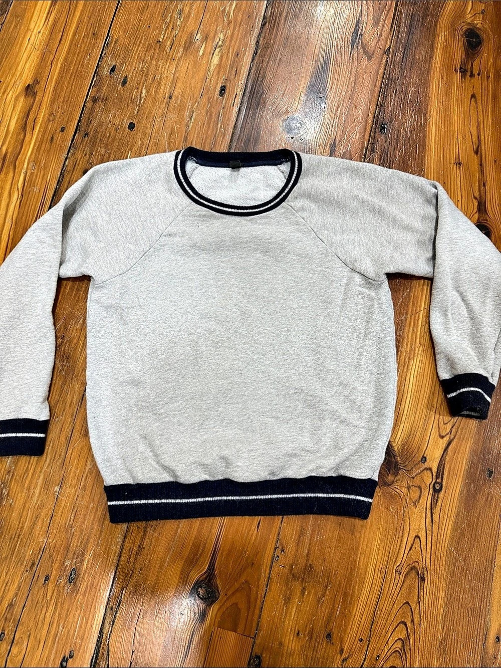 J.Crew Collegiate Sweatshirt Gray & Black Crewneck Medium